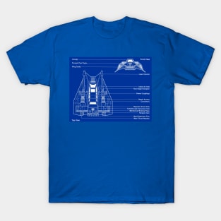 Snow Planet Speeder Fighter Blueprint T-Shirt